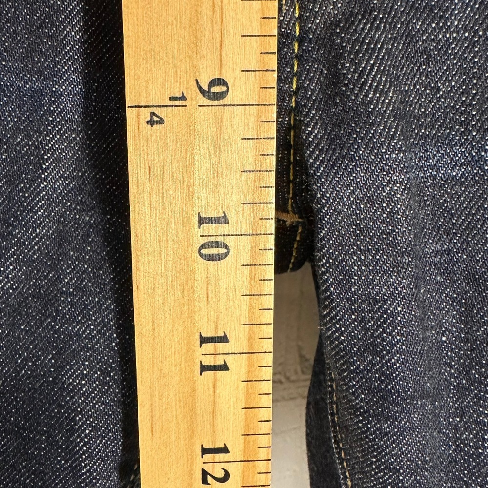 Todd Snyder Mens Selvedge Denim Jeans Dark Wash Indigo Button Fly Slim Straight - Picture 4 of 16